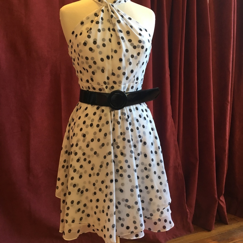 COPY - White dress with black polka dots